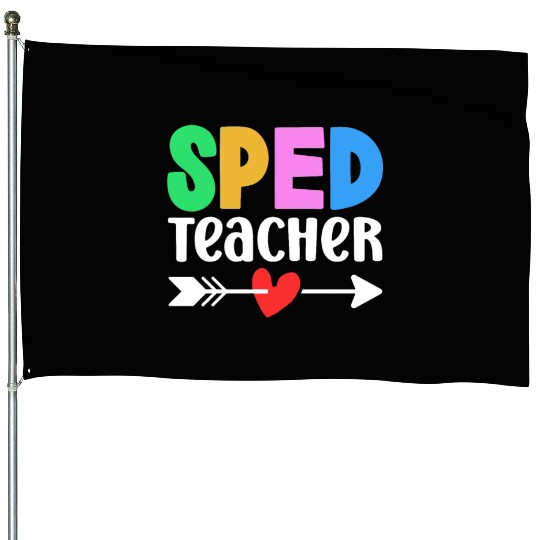 Sped Teacher Special Education Cute Awareness House Flags
