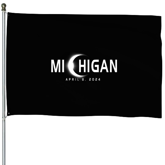 Michigan Eclipse Souvenir April 8th 2024 House Flags