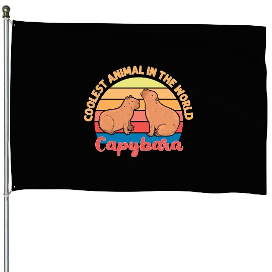 Coolest Animal in The World Capybara House Flags
