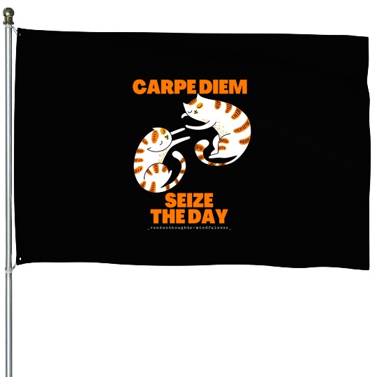 Cats Lover Carpe Diem Seize The Day House Flags