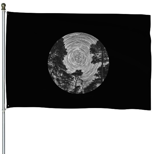 Star trails in the forest House Flags