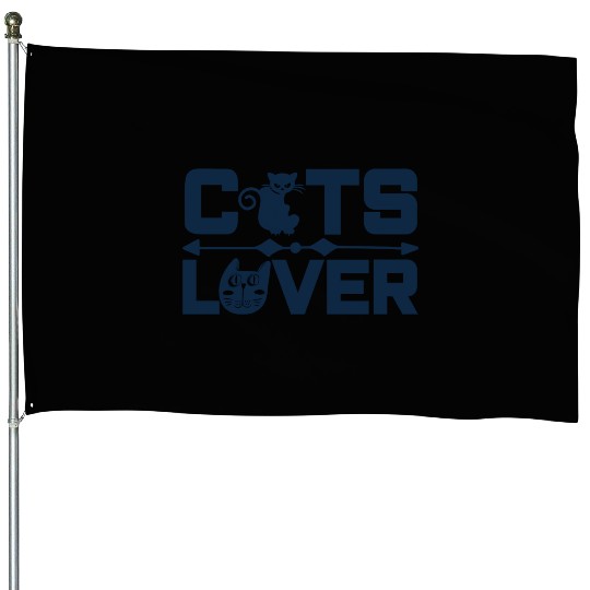 Crazy for Cats: Cute and Casual Cat Lover Top House Flags