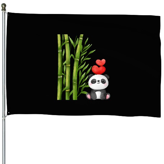 Bamboo Panda House Flags