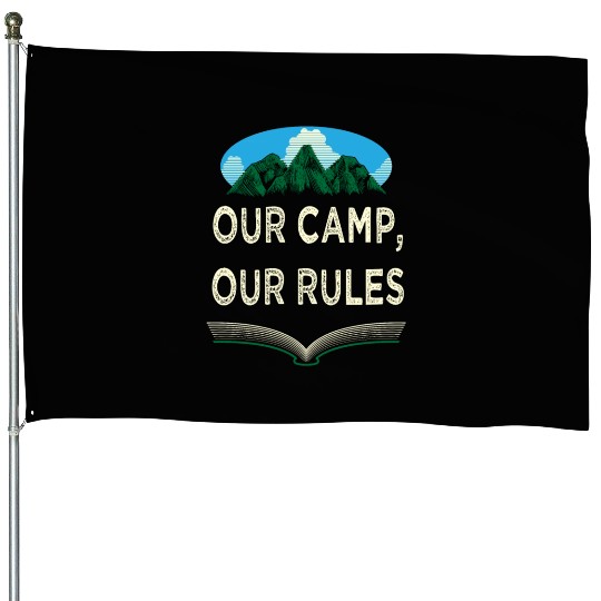 Our Camp Our Rules Summer Wildlife Tropical Outdoo House Flags
