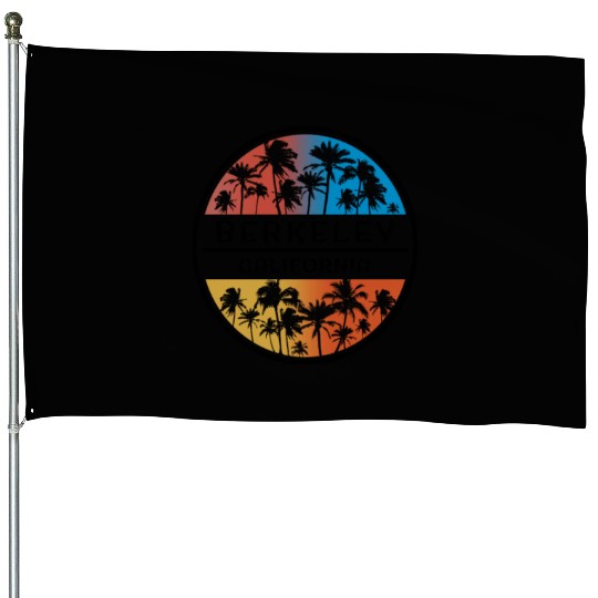 Berkeley California Palm Tree Stylish Vacation House Flags