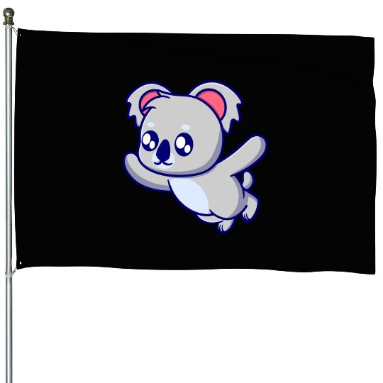 Cute koala cartoon illustration House Flags