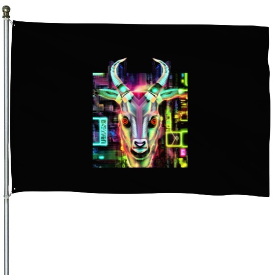 Neon Baphomet House Flags