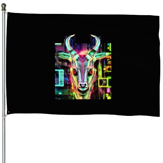 Neon Baphomet House Flags