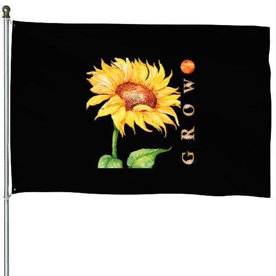 Natural Growth of Sunflower Lovers, Summer Spring House Flags