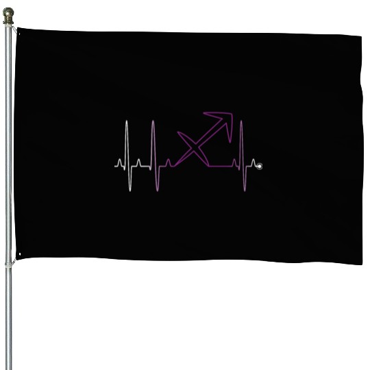 Sagittarius Heartbeat House Flags