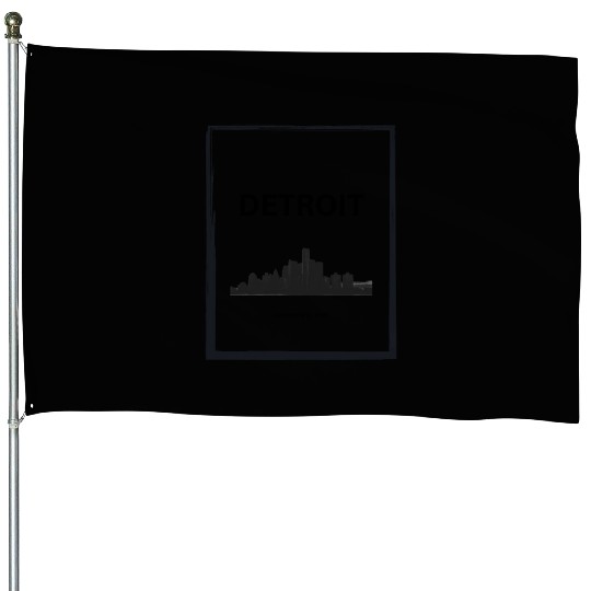 Detroit Skyline House Flags