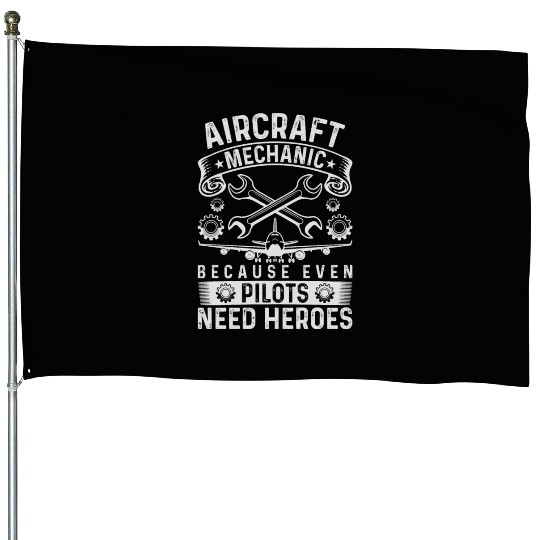 Airplane Mechanic Funny Aviation Technician House Flags