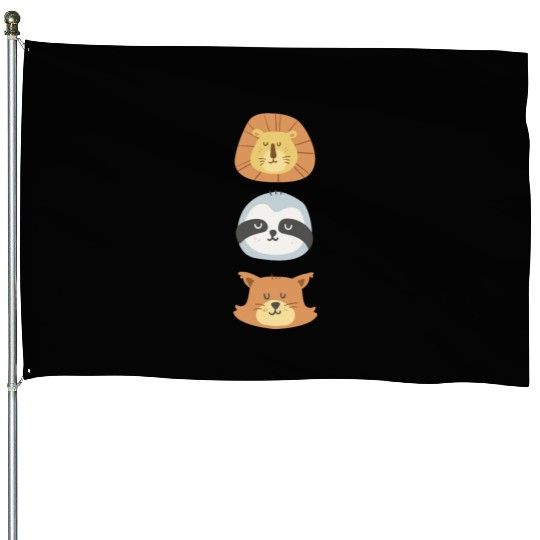 Lion, Sloth and Weasel House Flags