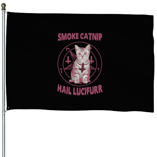 Smoke Catnip Hail Lucifurr House Flags