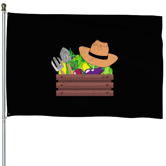 Farmer Gardener Farming Gardening Agriculture House Flags