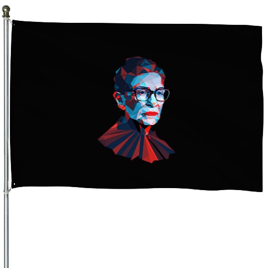 Ruth Bader Ginsburg low polygon design red blue House Flags