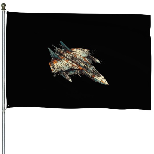 Sci fi FIghter jet House Flags