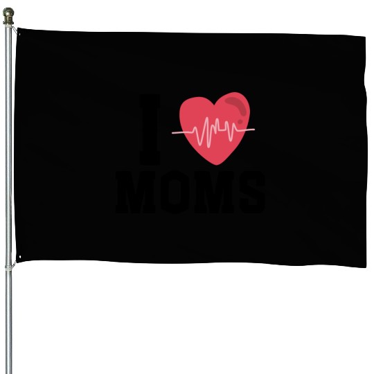 I Love Muscle Mommies House Flags