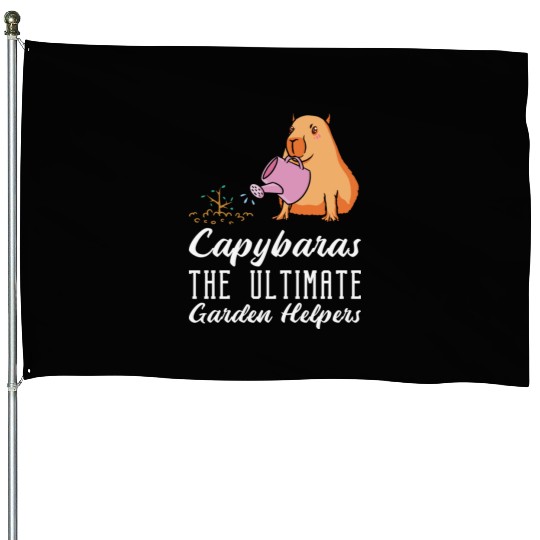 Gardening Capybara Garden Planting Gardener House Flags