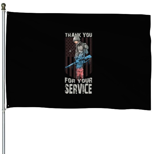 Thank You For Your Service Veteran US Flag Veteran House Flags