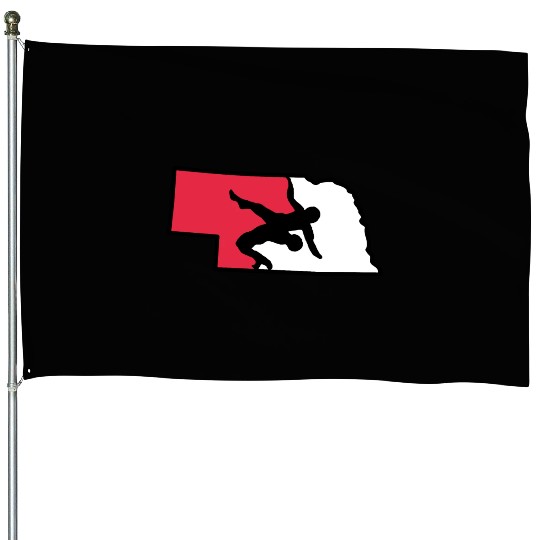 Nebraska Wrestling (State Colors) House Flags
