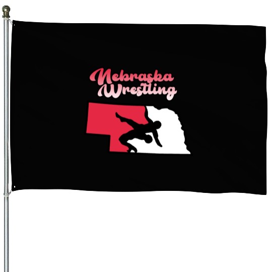 Nebraska Wrestling (State Colors) House Flags