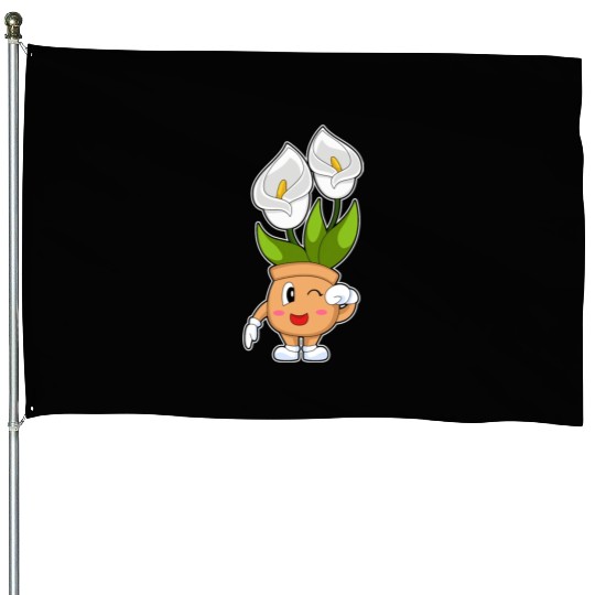 Plant Pot Calla Lily Flower House Flags