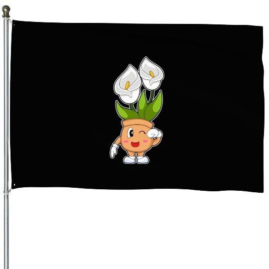 Plant Pot Calla Lily Flower House Flags