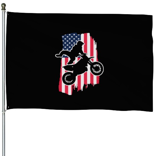 Dirt Bike USA House Flags