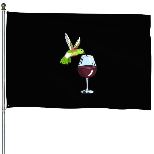 Hummingbird Drinking Wine Birdwatching Hummingbird House Flags