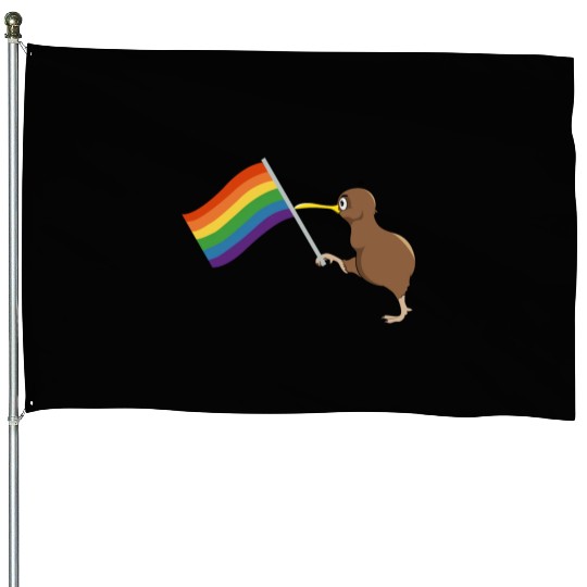 Rainbow Kiwi Pride House Flags