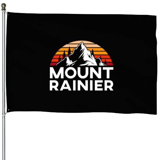 Mount Rainier Mountaineer Summit Sport Hiking House Flags