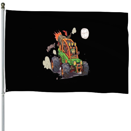 Duune Buuggy Sand Rail Car Racing Beach Desert Rc Dr House Flags