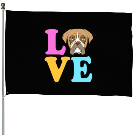 Pet Owner Puppy I Love My Boxer Dog House Flags