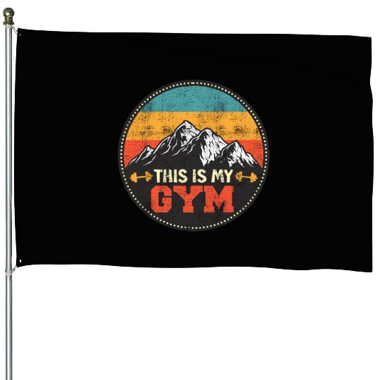 Mountain Fan This is my Gym Summit Sports Hiking House Flags