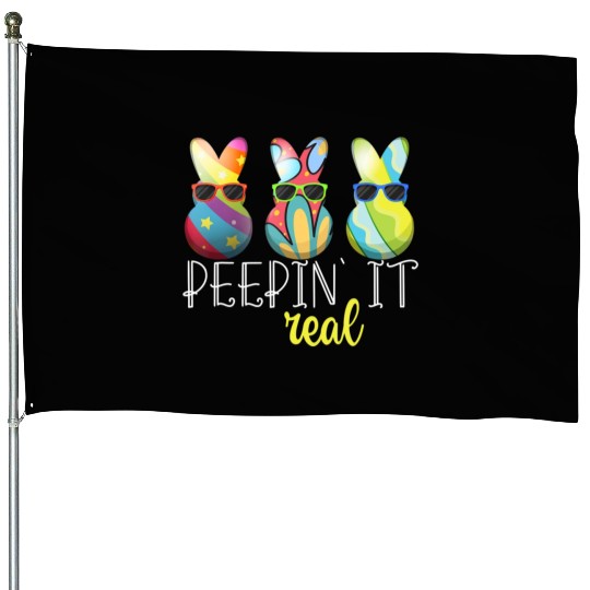 Peepin 39 It Real Happy Easter Bunny Egg Hunt House Flags