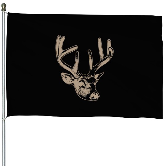 beige deer head House Flags