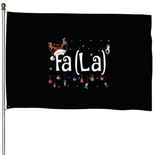 Fa La La 8 Math Teacher Christmas House Flags