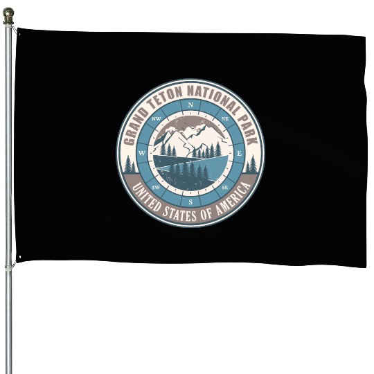 Grand Teton National Park US Vintage Hiking House Flags