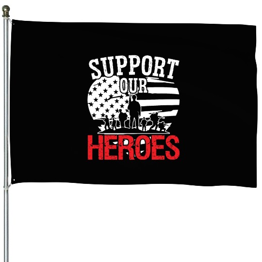 Soldier support our heroes military army veteran House Flags