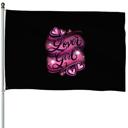 Lover Girl pink airbrush design House Flags