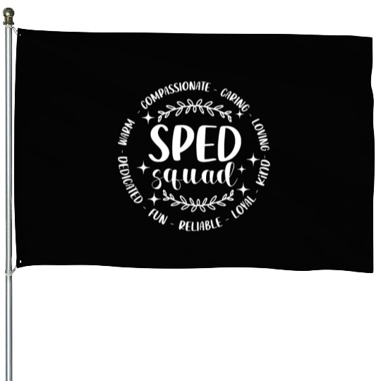 Sped Squad Special Education Teacher Back To Schoo House Flags