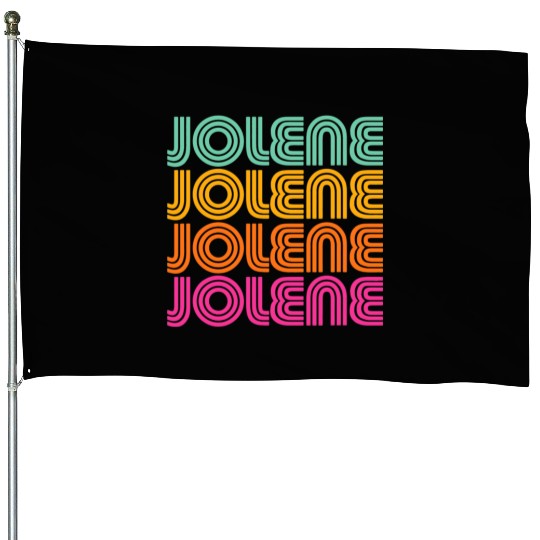 Jolene Retro Vintage 70s 80s Rainbow Pink Song Sun House Flags
