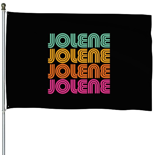 Jolene Retro Vintage 70s 80s Rainbow Pink Song Sun House Flags