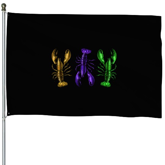 Lobster Mardi Gras House Flags