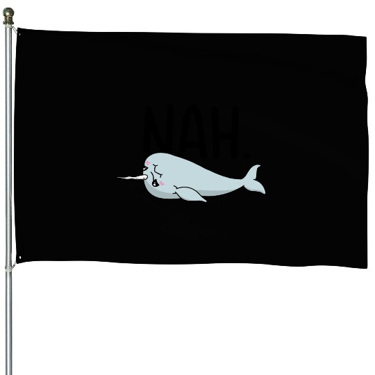 Procrastinating Narwhal Lover Aquatic Animals House Flags