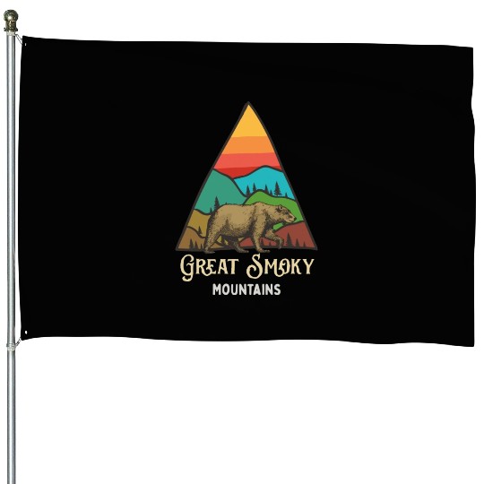 Great Smoky Mountains Vintage Landscape House Flags