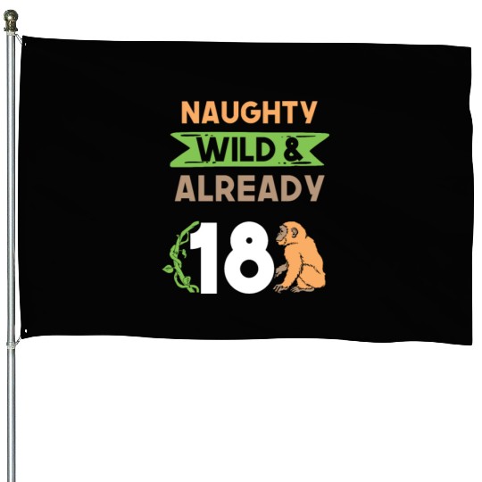 Gift 18 years birthday girl boy Ape Monkey House Flags