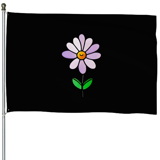 Lavender Flower Art House Flags