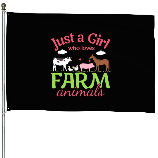 Farm Animals Farmer Farm Animal Lover House Flags